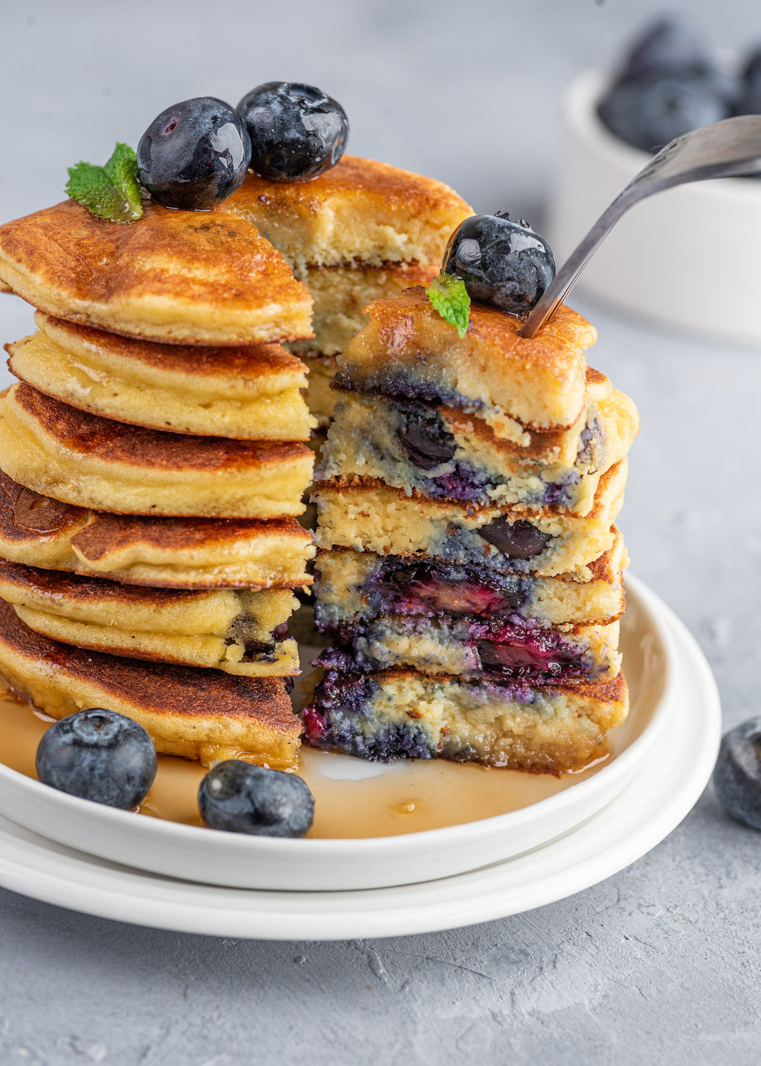 Blueberry Protein Pancakes
